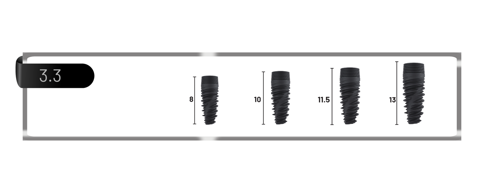 Diameter 3.3, available lengths