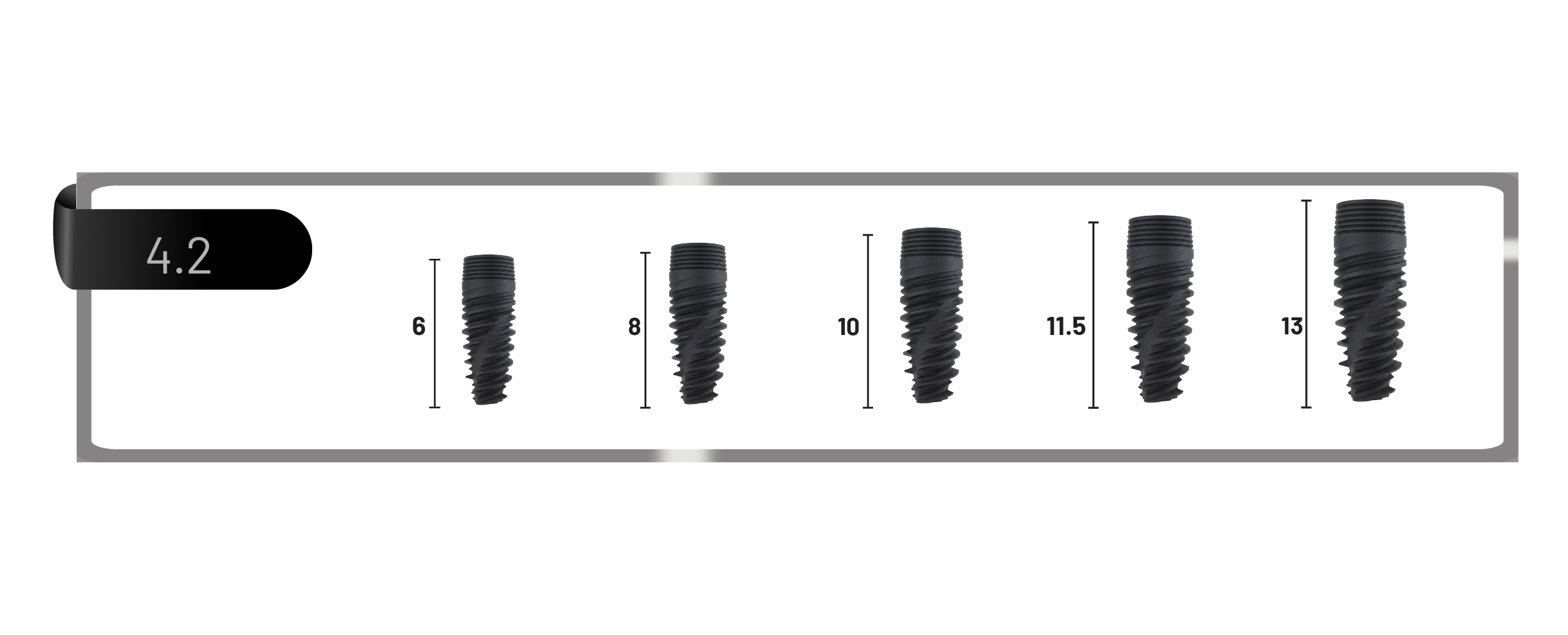 Diameter 4.2, available lengths