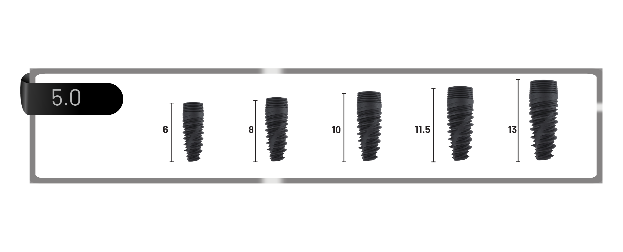 Diameter 5.0, available lengths