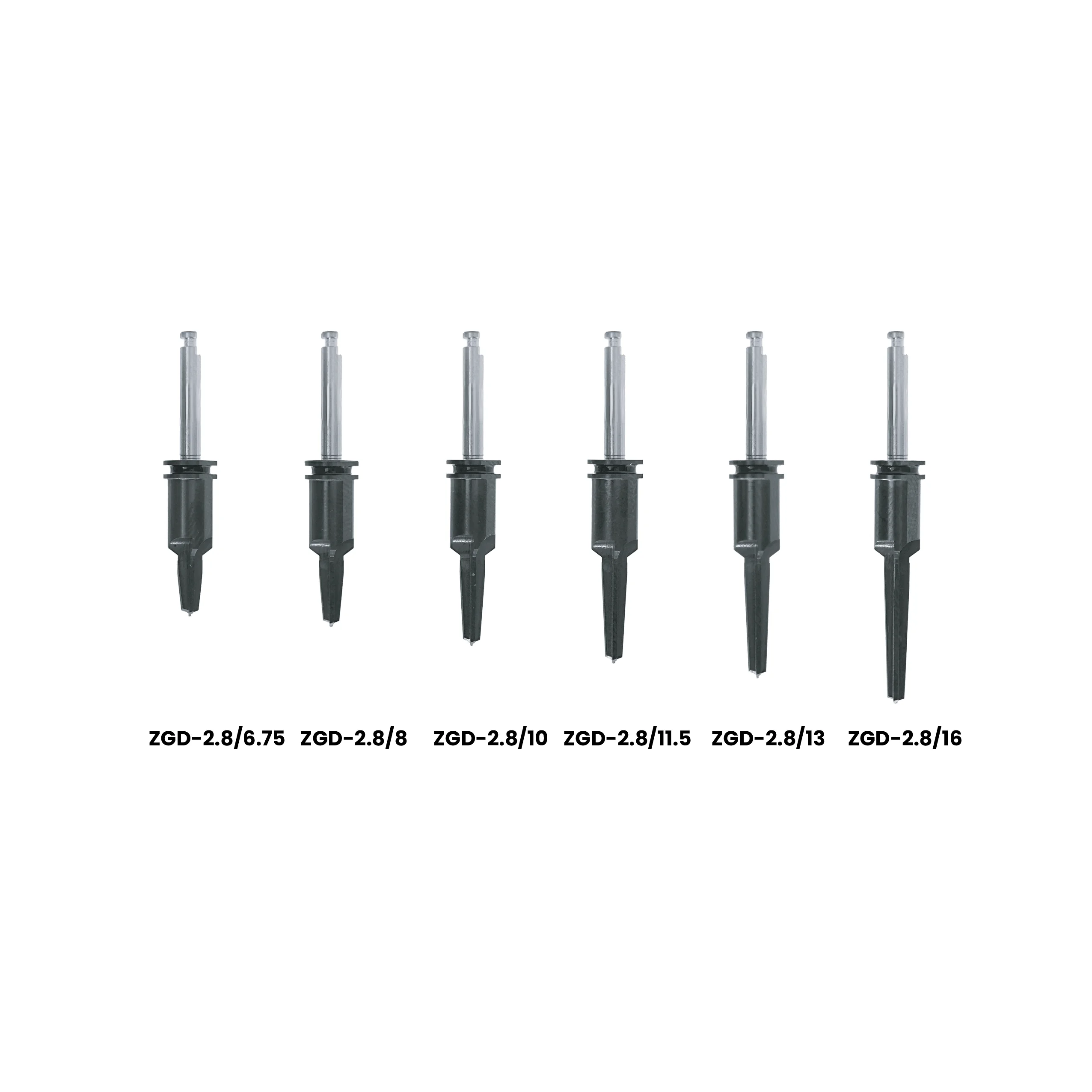 ZGD-2.8 drills, lengths 6.75 to 16