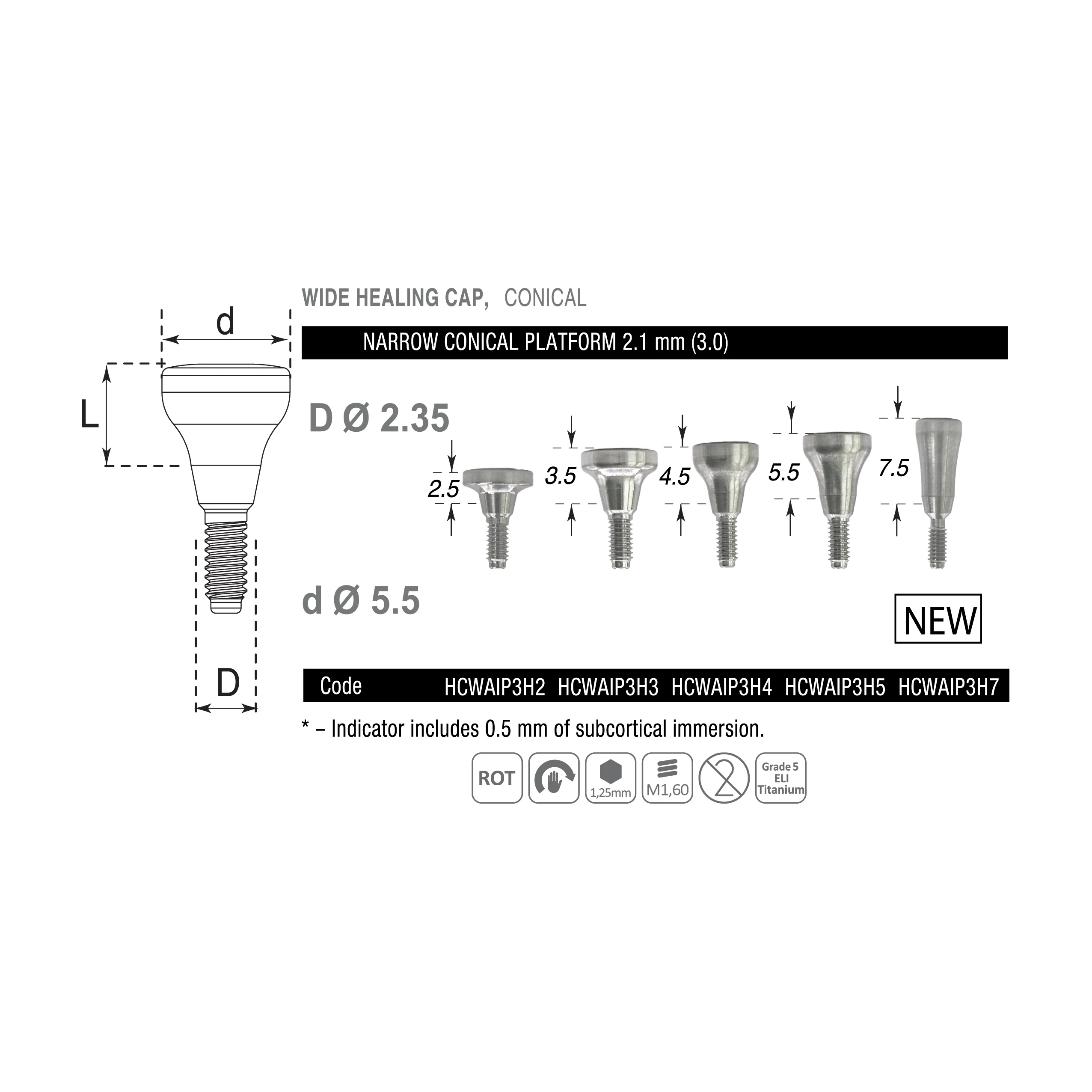 Diameter 6.0, available lengths