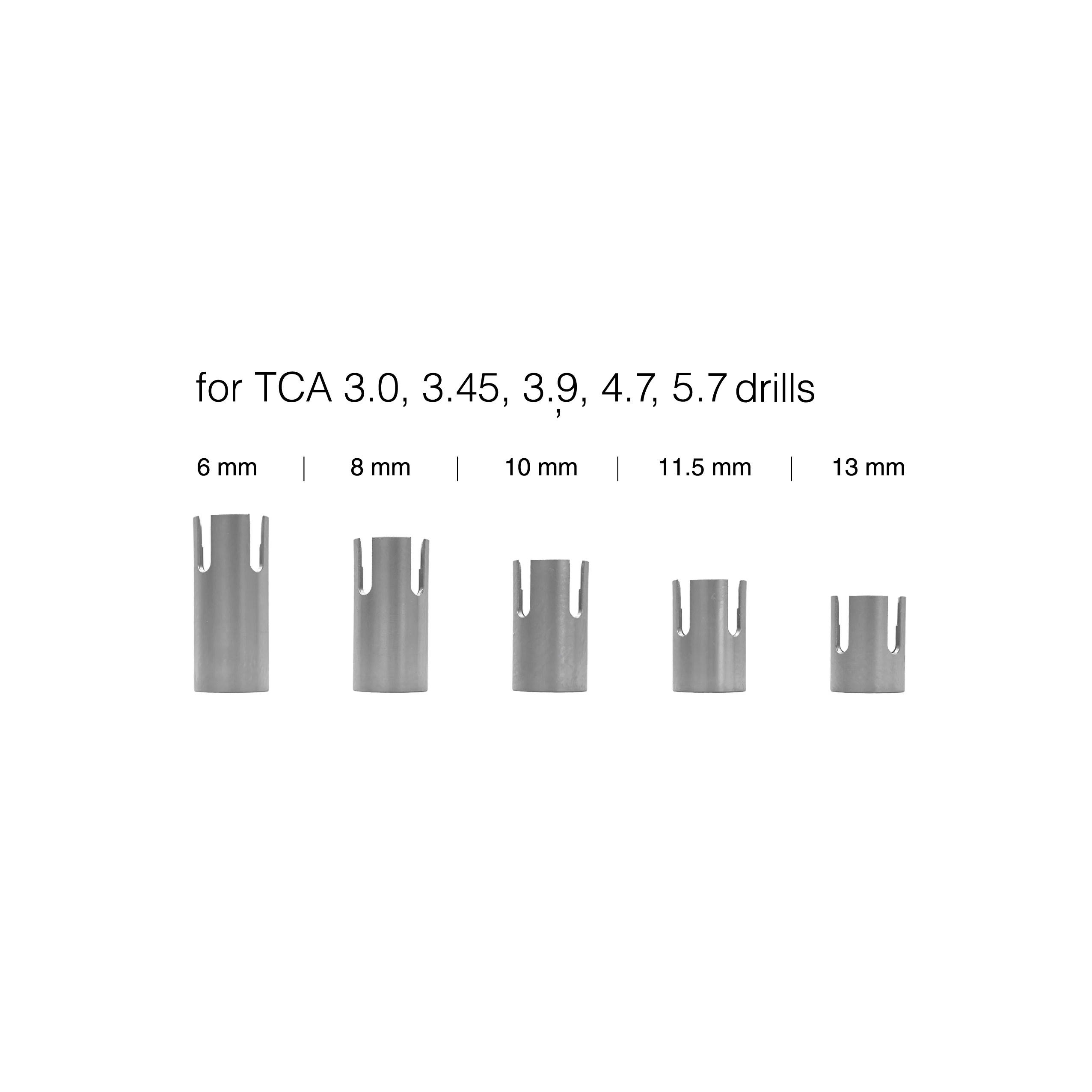 Stoppers for TCA drills, 6mm to 13mm